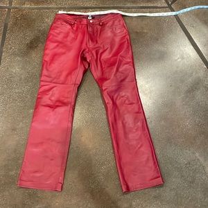 Gap red leather pants